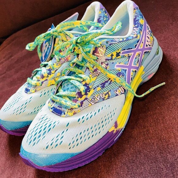 ASICS GEL NOOSA TRI 10 Womens MEDIUM Blue Purple Lime 7.5 39 EUR - Picture 3 of 11